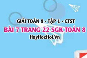 Giải bài 7 trang 22 Toán 8 Tập 1 SGK Chân trời sáng tạo
